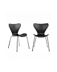 Комплект из 2 х стульев Seven Style чёрный с хромированными ножками Bradexhome