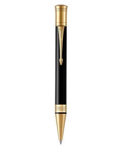 Ручка шариковая автомат Duofold Classic Black GT Fountain Pen черный латунь позолота смола эпоксидна Parker