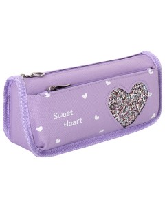 Пенал косметичка Heart Purple 2 отделения фиолетовый 270259 Юнландия