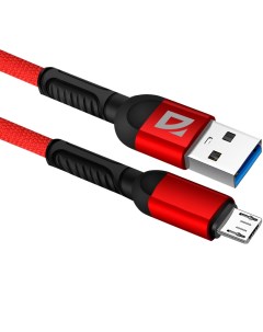 Кабель USB Micro USB 2 4A 1 м красный F167 87105RED Defender
