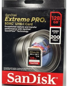 Карта памяти SDHC 128Гб SDSDXXD 128G GN4IN Extreme PRO SDXC UHS I 128GB Sandisk