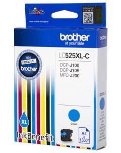Картридж для струйного принтера LC 525XL C голубой оригинал Brother