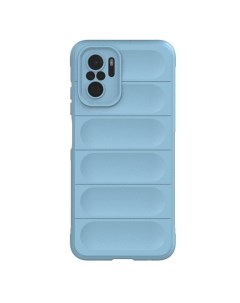 Противоударный чехол Flexible Case для Xiaomi Redmi Note 10 10S голубой Black panther