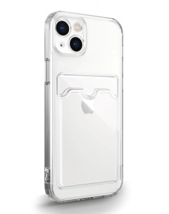 Чехол с карманом прозрачный для iPhone 15 Qvatra