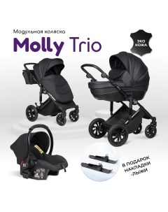 Коляска детская 3в1 модульная для новорожденных Molly Trio Черный Farfello