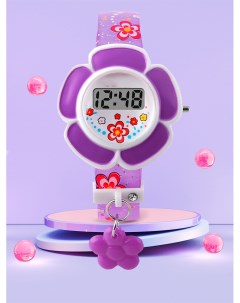 Часы наручные детские электронные круглые фиолетовые Skmei