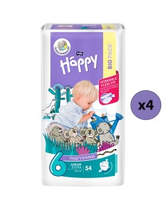 Подгузники Baby Happy Junior Extra 6 16 кг 54 шт 4 упаковки Bella