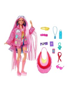 Кукла серия Extra в куртке с бахромой 30 см Barbie