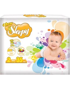 Детские подгузники ECO PACK BABY DIAPER NO 2 3 6 кг 35 шт Sleepy