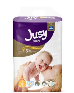 Детские подгузники MAXI 4 7 18 кг 60 шт уп Jusy baby премиум джамбо