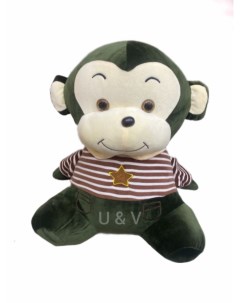 Мягкая игрушка Обезьяна с пледом 50 см зеленый белый U & v