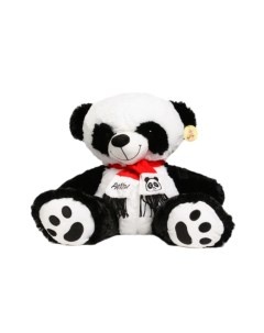 Мягкая игрушка панда 30 см в красном шарфике черный белый U & v
