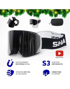 Очки маска для сноуборда и горных лыж SM SNGL 08 черный Shamoon