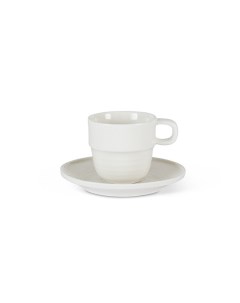 Чашка кофейная с блюдцем 7x10 см белый фарфор 7243730 Coincasa
