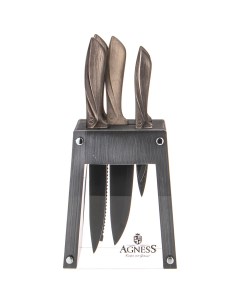 Набор Ножей на Пластиковой Подставке 6 Предметов Agness