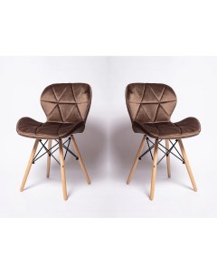 Комплект стульев 2 шт SC 026 коричневый бежевый Цм