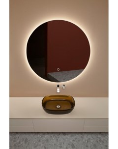 Зеркало для ванной MN D90 круглое с тёплой LED подсветкой Slavio maluchini