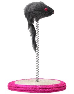 Игрушка для кошек дразнилка Мышь на сизалевой подставке 15х23 см в ассортименте Пижон