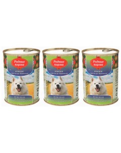 Консервы для собак ягненок с рисом по кавказски 3 шт по 970 г Родные корма