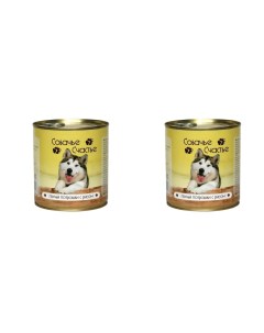 Консервы для собак Птичьи потрошки с рисом 2 шт по 750 г Собачье счастье