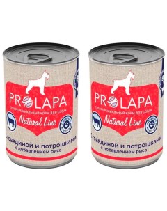Консервы для собак Natural Line с говядиной потрошками и рисом 2 шт по 400 г Prolapa