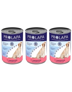Консервы для собак Premium говядина кусочки в соусе 3 шт по 850 г Prolapa