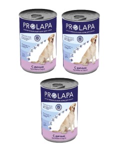 Консервы для собак Premium дичь кусочки в соусе 3 шт по 850 г Prolapa