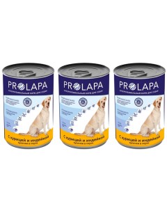 Консервы для собак Premium с курицей и индейкой кусочки в соусе 3 шт по 850 г Prolapa