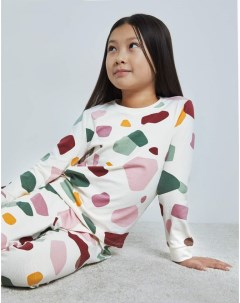 Молочная пижама с принтом для девочки Gloria jeans
