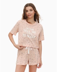 Светло розовая пижама с принтом Gloria jeans