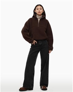 Коричневый свитшот тедди oversize Gloria jeans