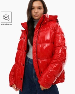 Красная oversize куртка с синтепухом и карманами Gloria jeans