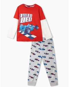 Пижама с принтом в гоночном стиле для мальчика Gloria jeans