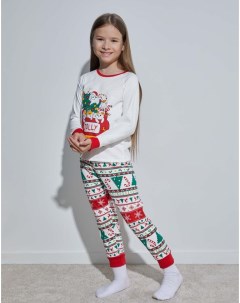 Пижама с рождественским принтом для девочки Gloria jeans