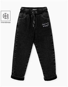 Серые утеплённые джинсы Easy Straight для девочки Gloria jeans
