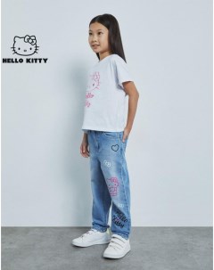 Джинсы Mom fit с принтом Hello Kitty для девочки Gloria jeans