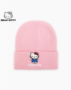 Розовая шапка бини с вышивкой Hello Kitty для девочки Gloria jeans