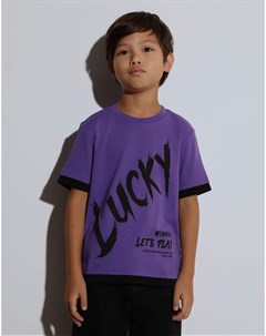 Фиолетовая футболка с принтом для мальчика Gloria jeans