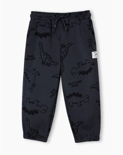 Тёмно серые спортивные брюки Jogger с принтом для мальчика Gloria jeans