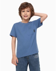 Синяя футболка с нагрудным карманом для мальчика Gloria jeans