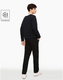 Чёрные утеплённые брюки Slim для мальчика Gloria jeans