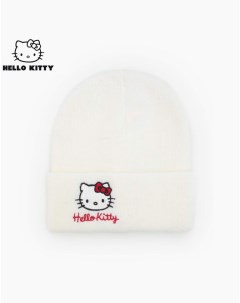 Молочная шапка бини с вышивкой Hello Kitty для девочки Gloria jeans