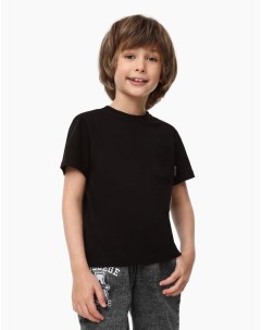 Чёрная футболка с нагрудным карманом для мальчика Gloria jeans