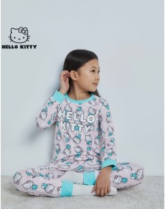 Пижама с длинным рукавом Hello Kitty для девочки Gloria jeans