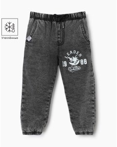 Утеплённые джинсы Jogger c принтом для мальчика Gloria jeans