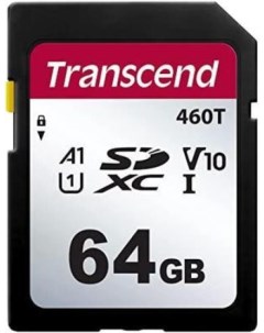 Промышленная карта памяти SDXC 64Gb TS64GSDC460T 460T A1 U1 V30 3D TLC BiCS5 Transcend