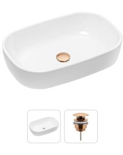 Комплект 2 в 1 Bathroom Sink 21520795 накладная фарфоровая раковина 54 см донный клапан Lavinia boho