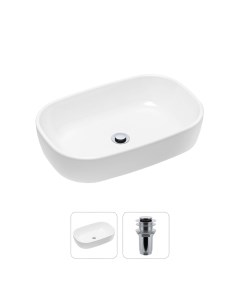 Комплект 2 в 1 Bathroom Sink 21520788 накладная фарфоровая раковина 54 см донный клапан Lavinia boho