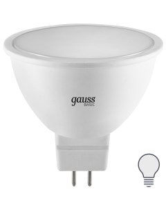 Лампа светодиодная MR16 GU5 3 170 240 В 6 5 Вт спот матовая 500 лм нейтральный белый свет Gauss