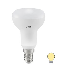 Лампа светодиодная R50 E14 170 240 В 7 5 Вт гриб матовая 750 лм теплый белый свет Gauss